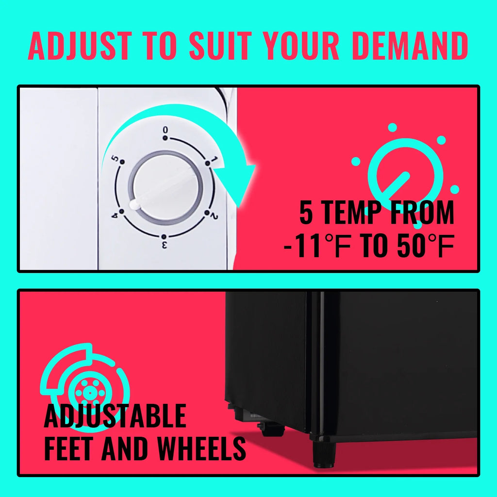Black Compact Mini Fridge with Freezer W74527