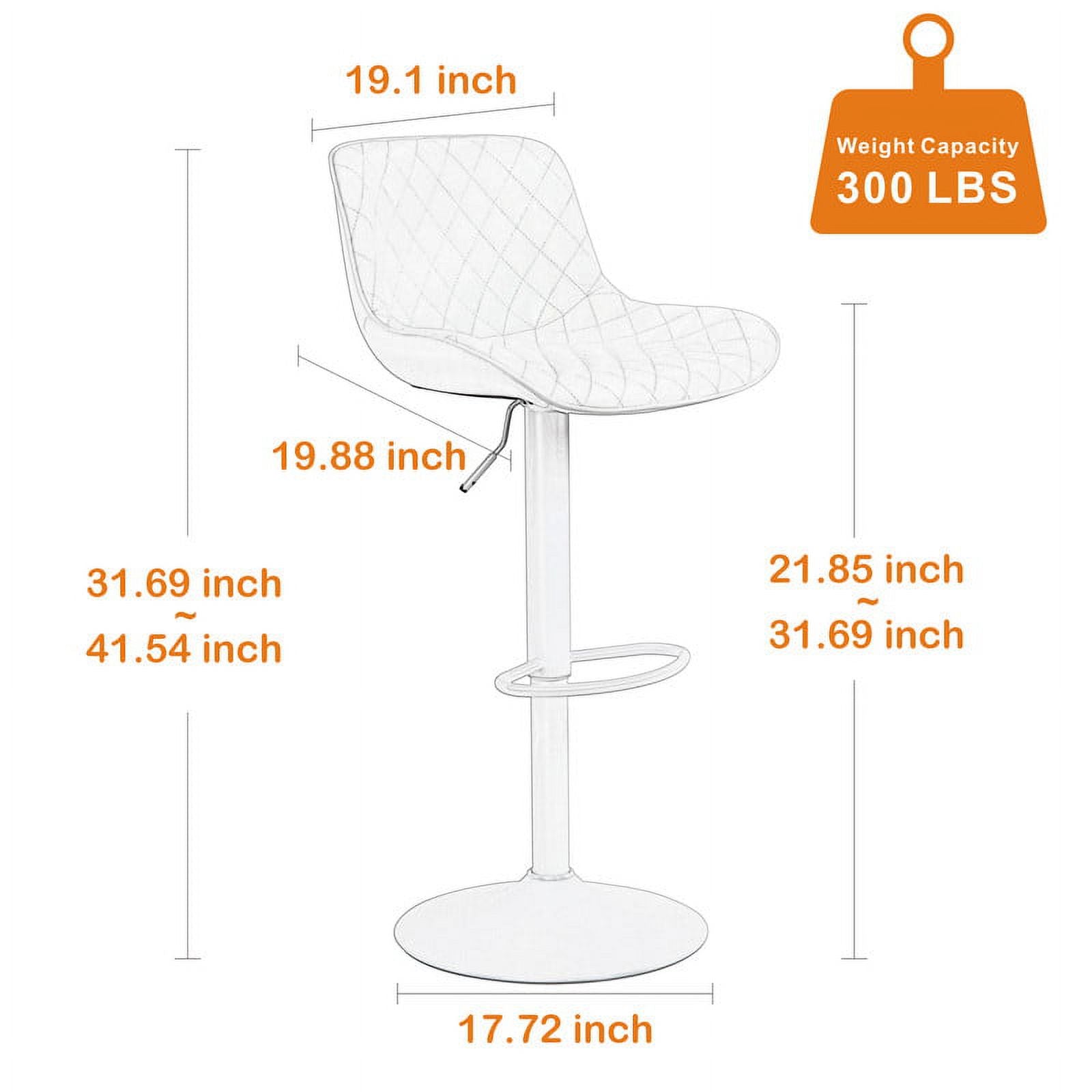 Adjustable Swivel Bar Stools Set of 2 Orange K1297