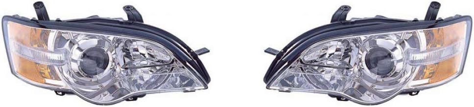 Chrome Headlight Assembly Pair for Subaru Legacy 2006 2007 Y44476