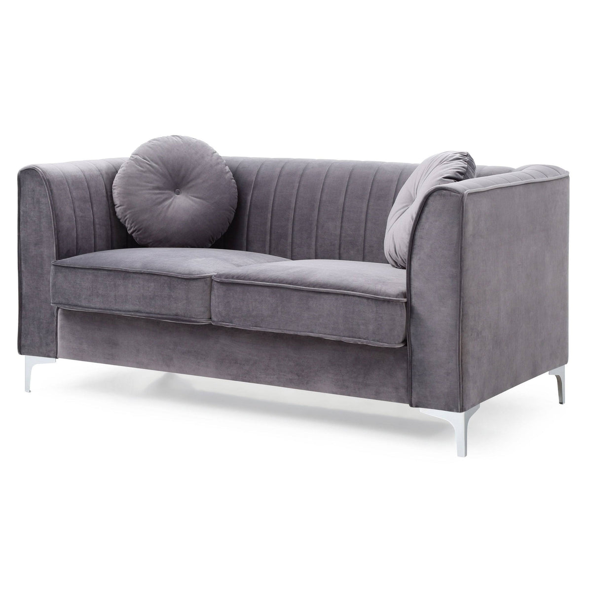 Ivory Velvet Loveseat X607126