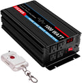 Power Inverter Pure Sine Wave 1000 Watt DC 12V to AC 110V with LCD, 4 AC Outlets, USB Output, 170ft Wireless Control O61163