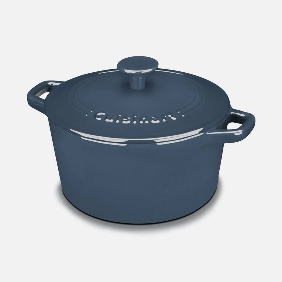 3 Quart Blue Cast Iron Covered Casserole G9739