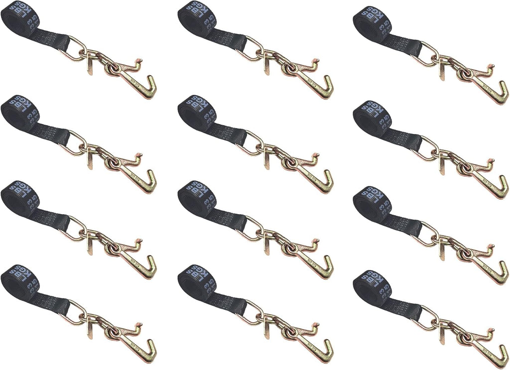 2 x 10' Green Car Straps Tie Down Set (6 - Pack) X8584
