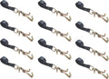 2 x 10' Green Car Straps Tie Down Set (6 - Pack) X8584