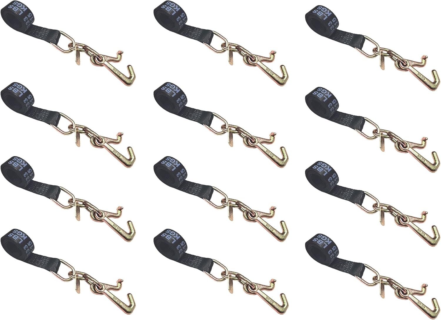 2 x 10' Green Car Straps Tie Down Set (6 - Pack) X8584