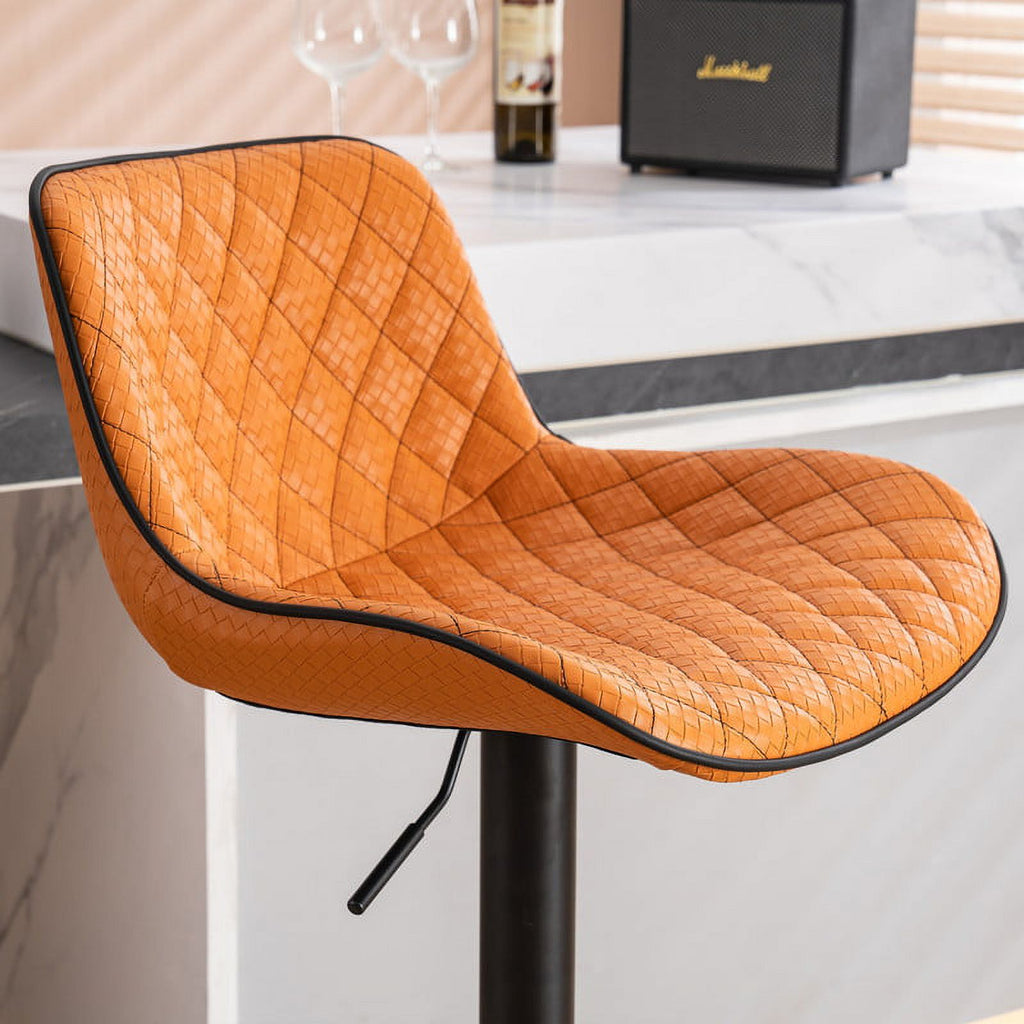 Adjustable Swivel Bar Stools Set of 2 Orange K1297