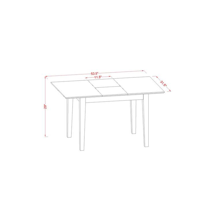 3-Piece White Dining Set with Slatted Chairs A2442