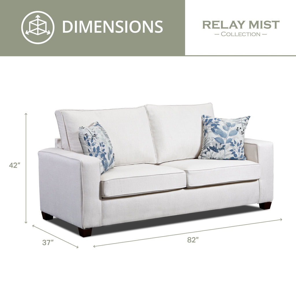 Mist Sofa with Two Throw Pillows R812