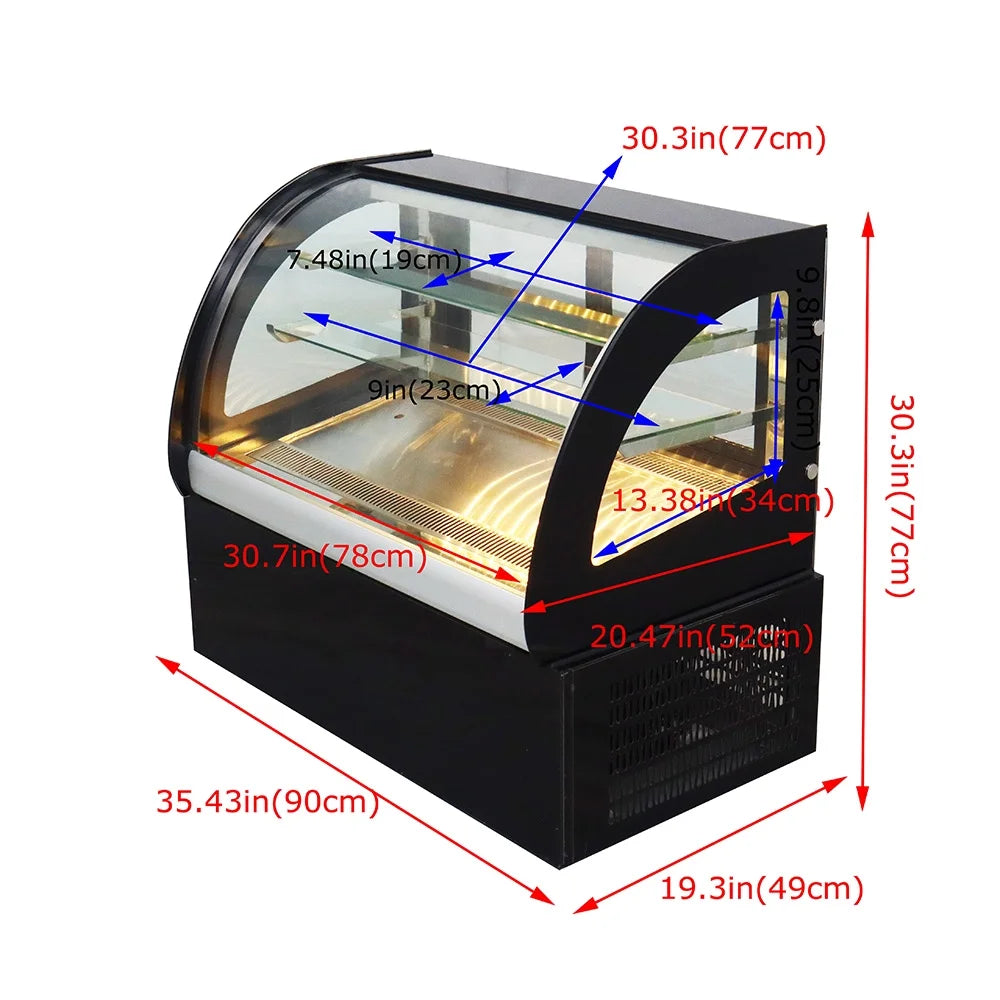 35" Cake Refrigerated Display Cabinet with Curved Glass V5006