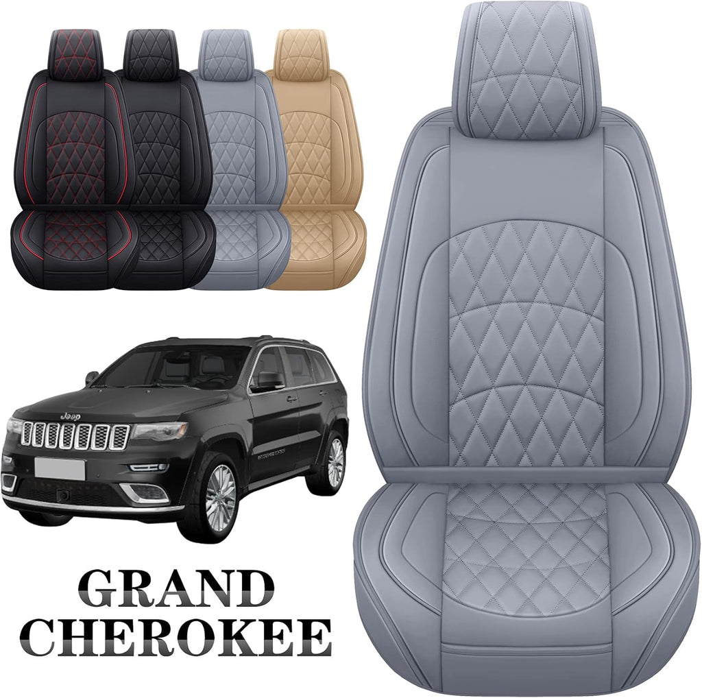 Jeep Grand Cherokee Front Seat Covers 2 PCS Waterproof Leather Black-Red M3392