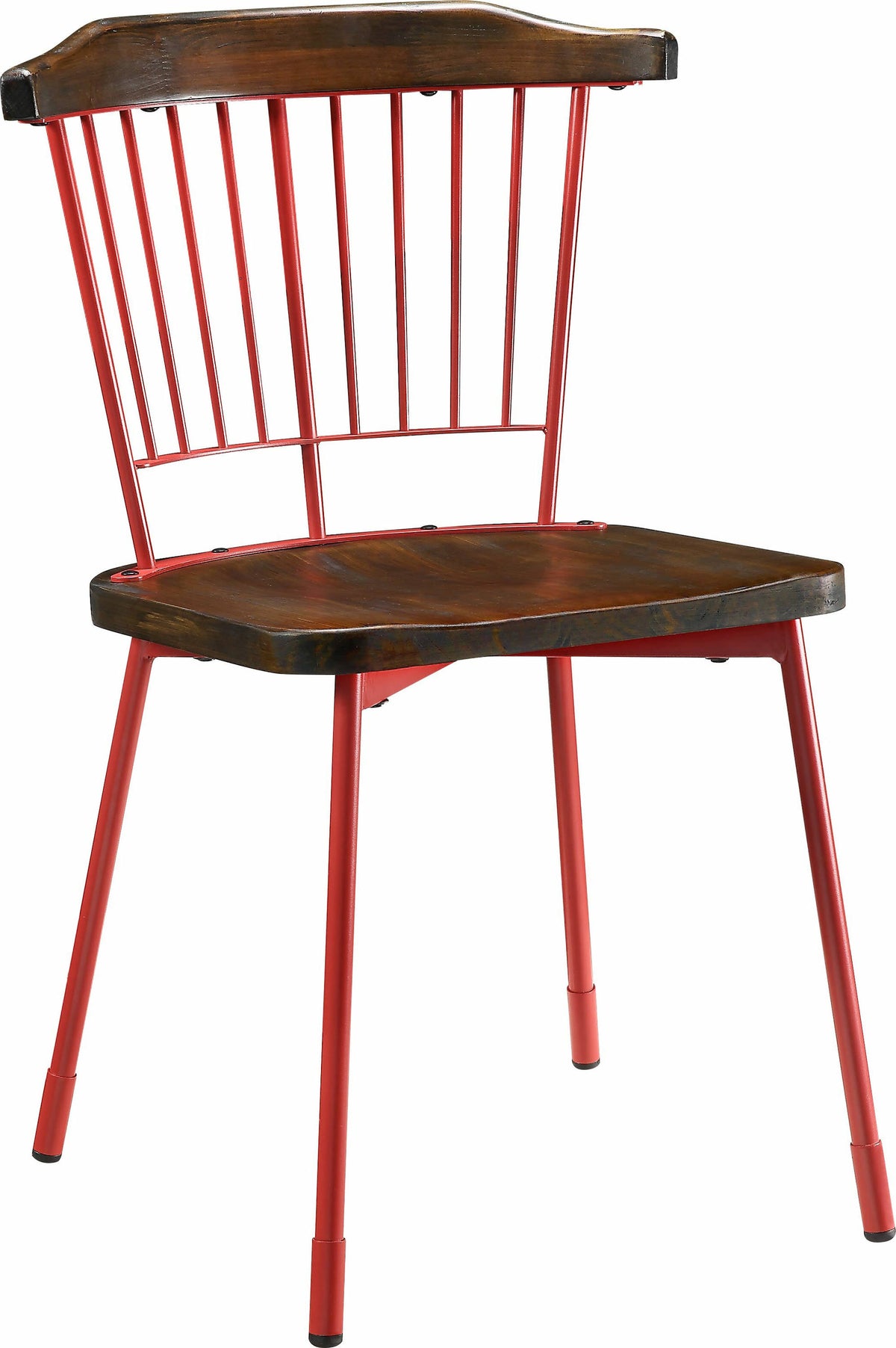 Red & Brown Oak Side Chair Set of 2 E138824