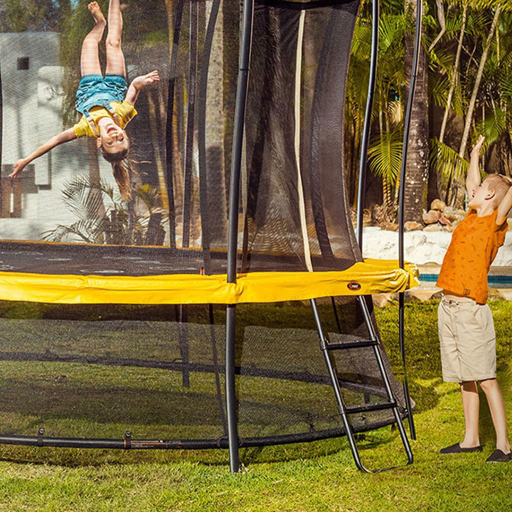 Black 10 Ft Trampoline with Zip Door and Game Mat Y19705