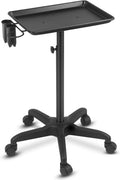 Black Aluminum Salon Tray Cart with Accessory Caddy, Pack of 2 P339160
