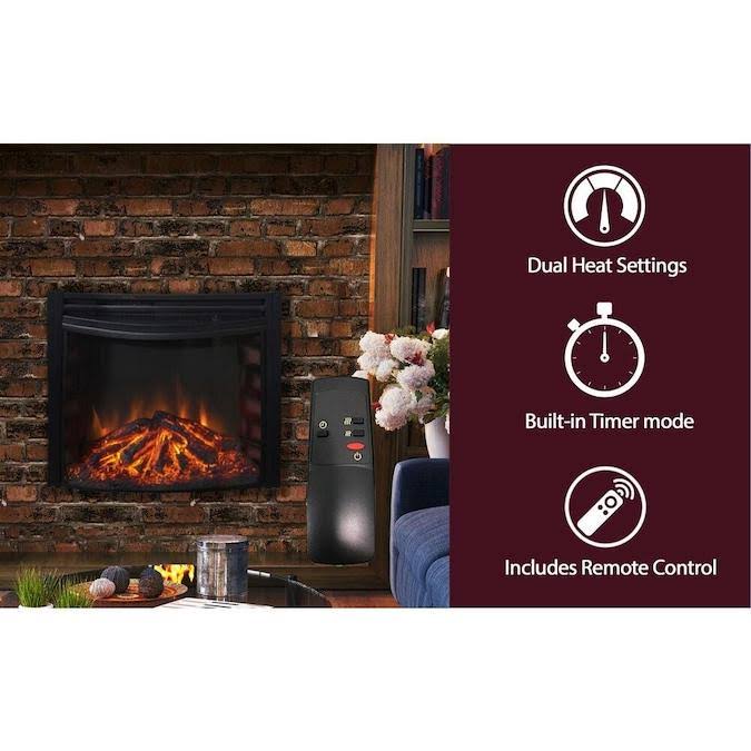 Freestanding Electric Curved Fireplace Heater Insert K563