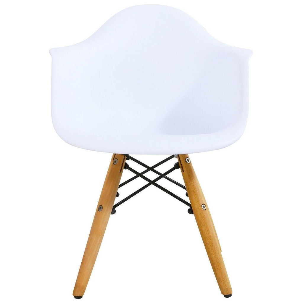 3 Piece Kids Round Table Chair Set with 2 Arm Chairs White P728