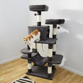 Dark Charcoal Faux Fur Cat Tree Condo E5796