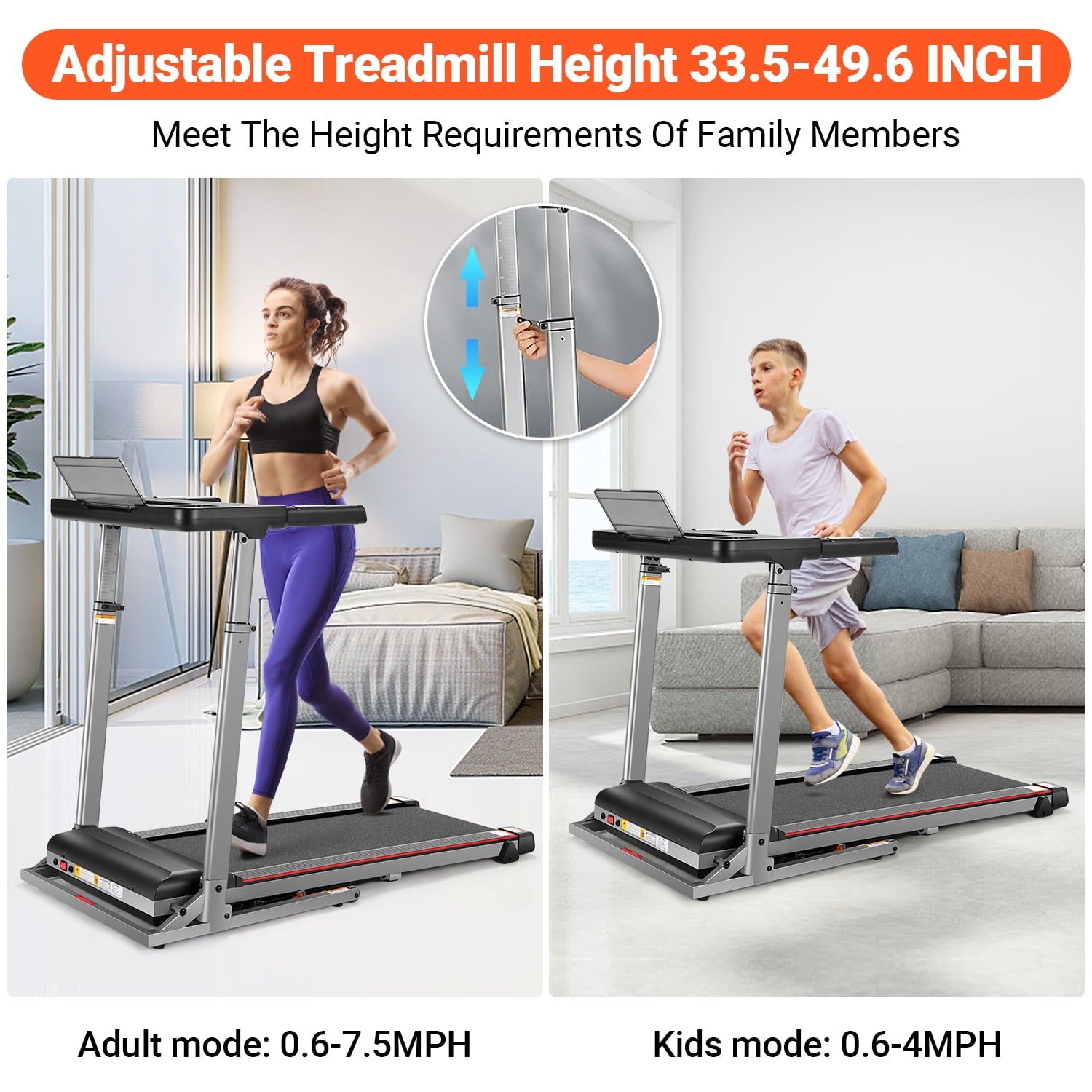 Folding Treadmill with 15-Level Inclines P874595