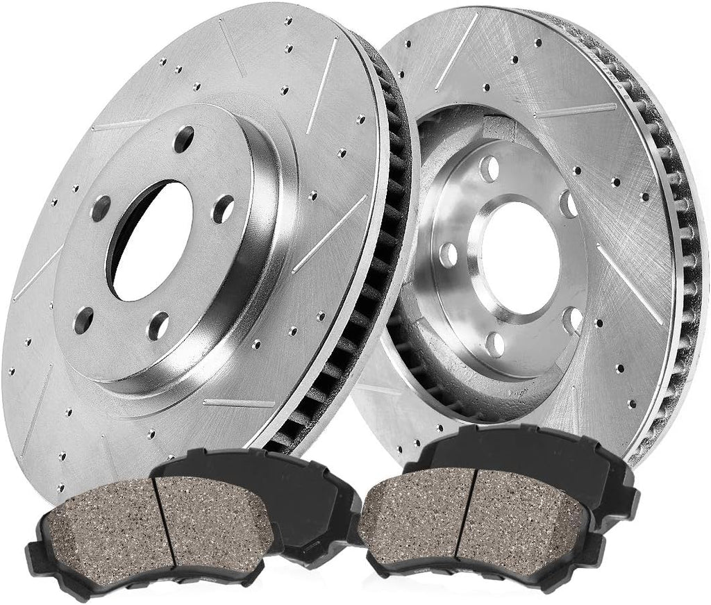 Front 280mm 5 Lug Rotors + Ceramic Brake Pads J7651