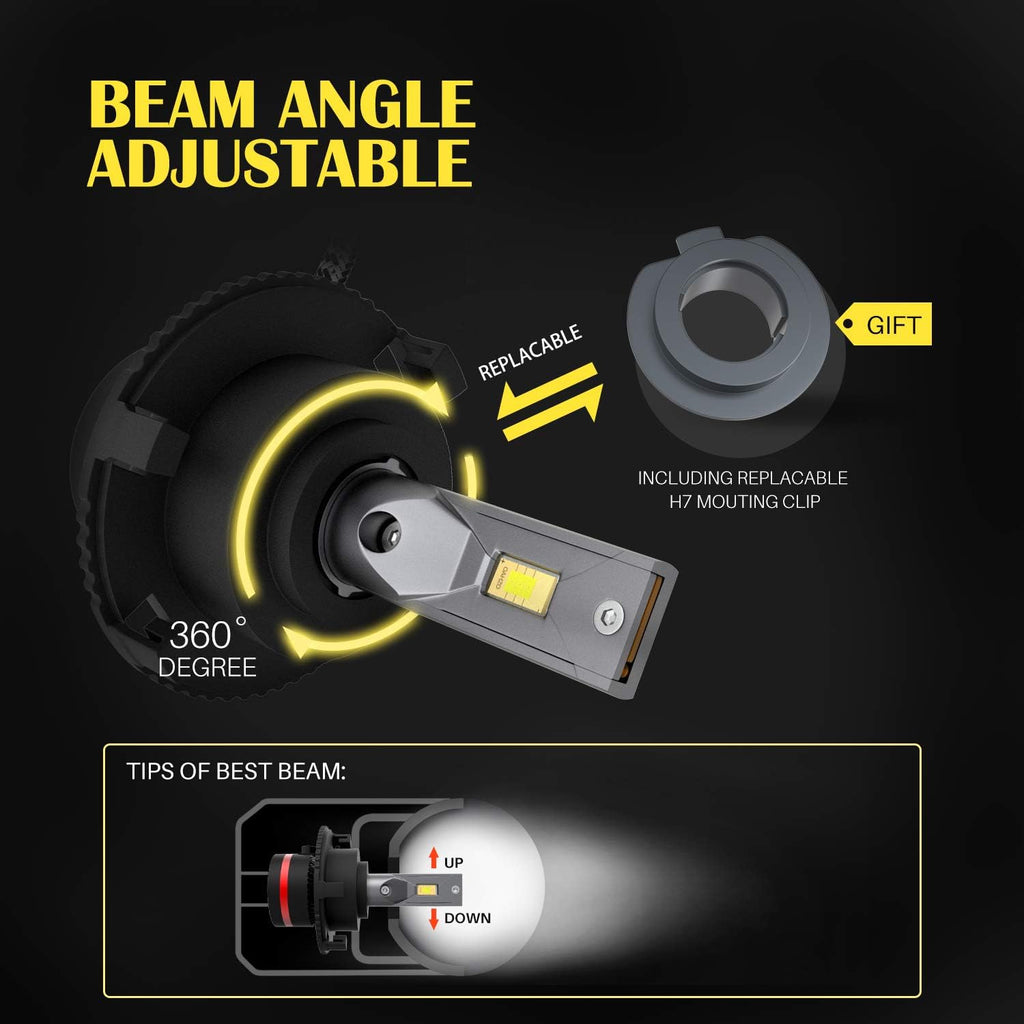H7 LED Headlight Bulbs with Car Specific Adapters (2 Pack) W24398
