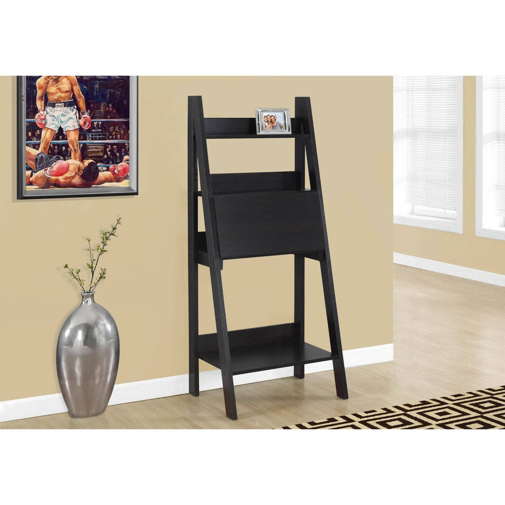 Cappuccino Ladder Desk Bookcase Wall Bookshelf Stand Shelf S334772