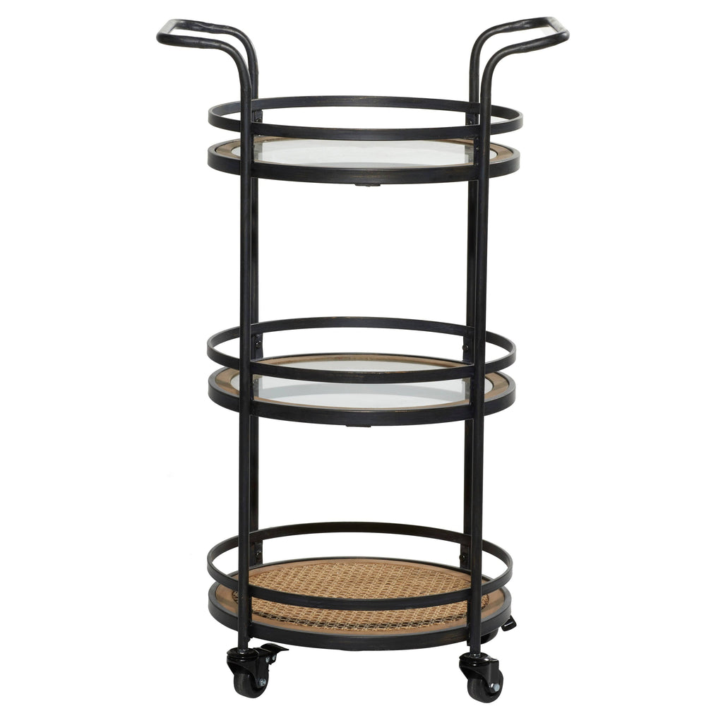 Brown Industrial Metal Bar Cart S6356