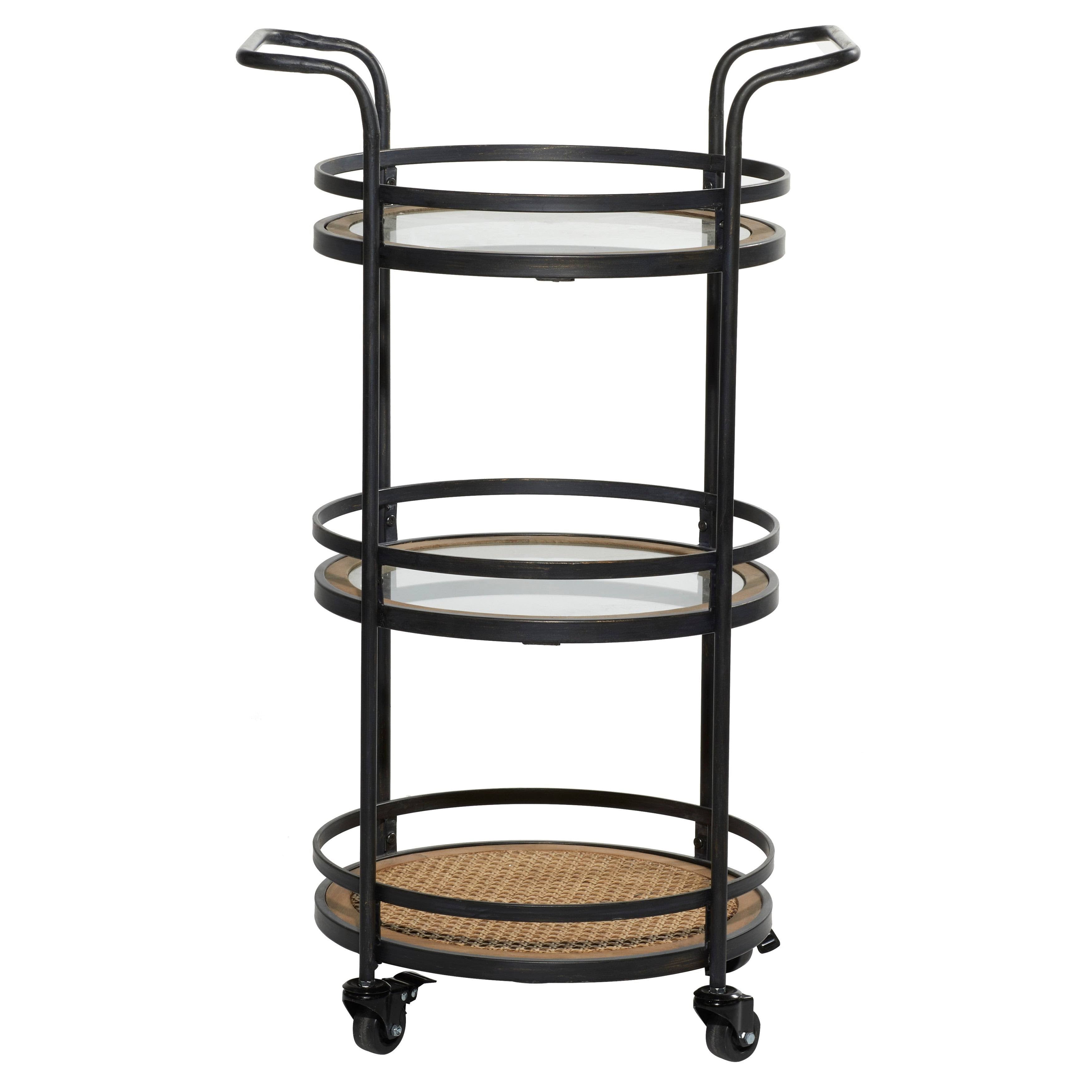 Brown Industrial Metal Bar Cart S6356