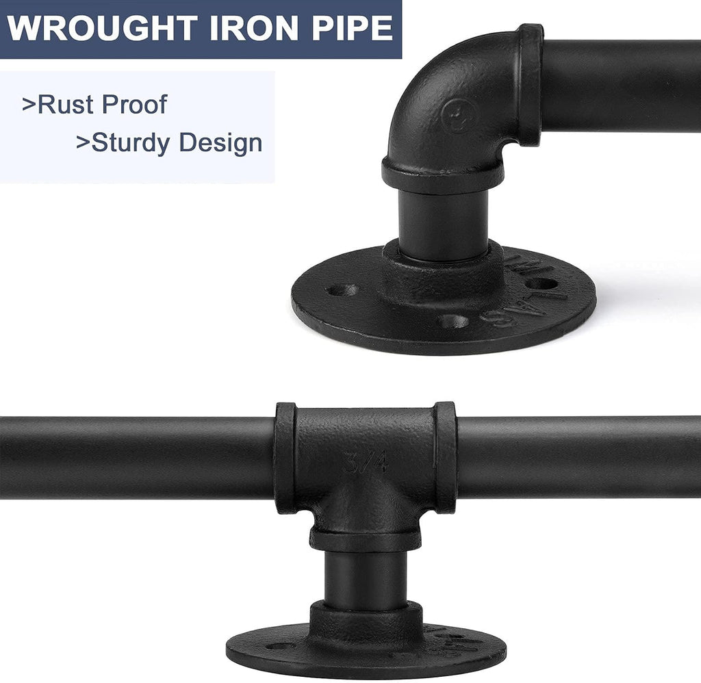 Black Wrought Iron Metal Stair Handrail 10FT J3488
