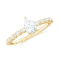 14K Yellow Gold Moissanite Solitaire Engagement Ring D2111
