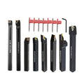8 Sets 3/8 Shank Lathe Turning Tool Holders with Indexable Carbide Inserts I62798