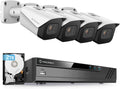 4K 8CH PoE NVR Security Camera System with 4 Metal IP67 Weatherproof Bullet IP Cameras, Pre-Installed 2TB Hard Drive Z52726