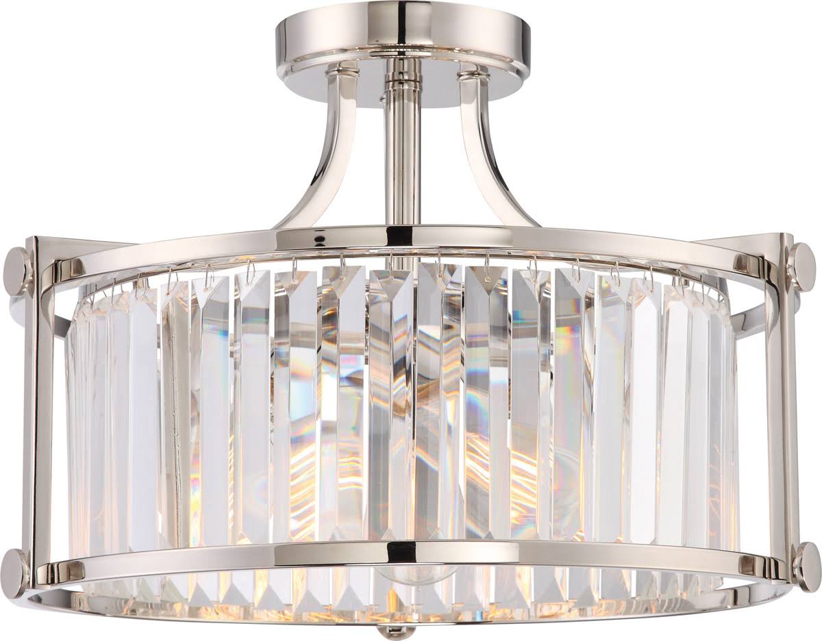 Polished Nickel Semi Flush 3 Light 18 inch R3366