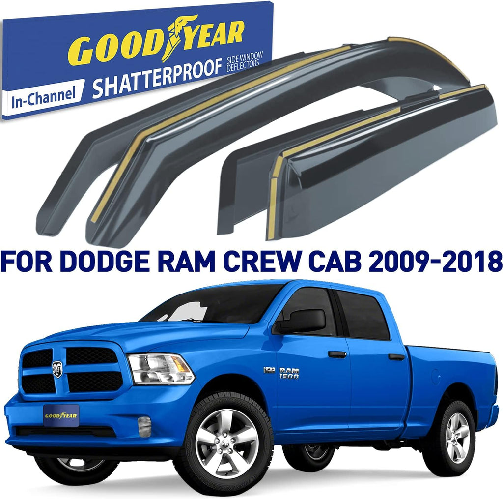 Shatterproof in-Channel Window Deflectors for Trucks, 4 pcs P46663