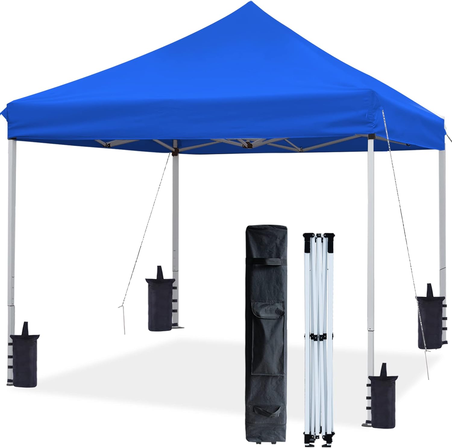 White 10'x15' Pop Up Canopy Tent with Wheeled Carry Bag E5624