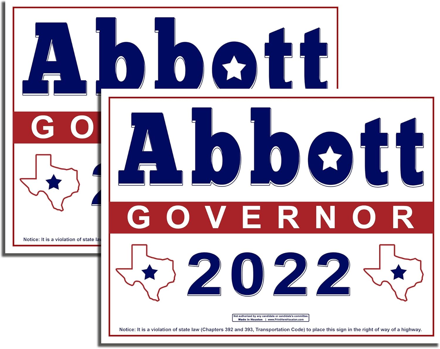 Yard Sign with Metal Wire H-Stake Stand and Bumper Sticker I910355