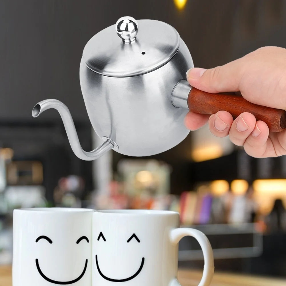 500ml Stainless Steel Coffee Drip Kettle Teapot Long Spout U78169