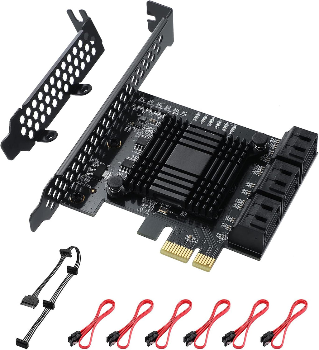 8 Port SATA 3.0 PCIe Card with 8 SATA Cables and Low Profile Bracket N925631