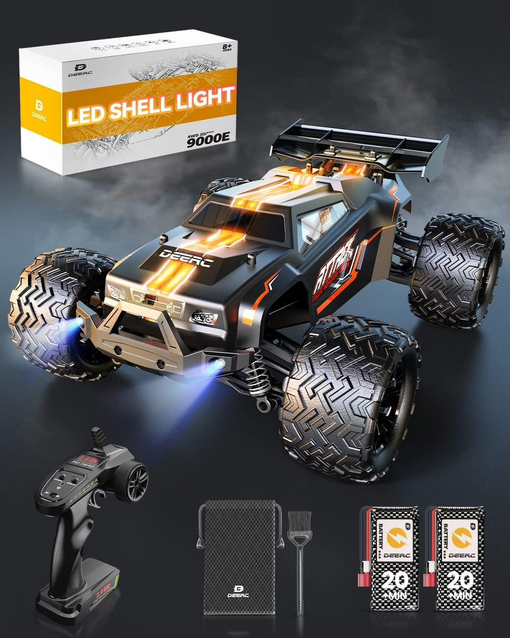 1:14 Scale 4WD Remote Control Monster Truck with LED Shell Light O711
