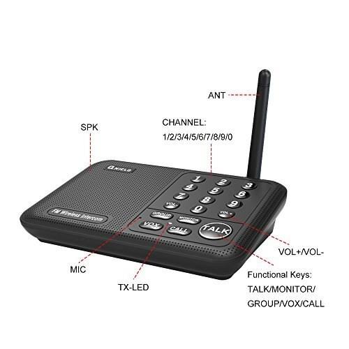 Wireless Intercom System 10 Channel 1800 Feet FM Intercoms S380
