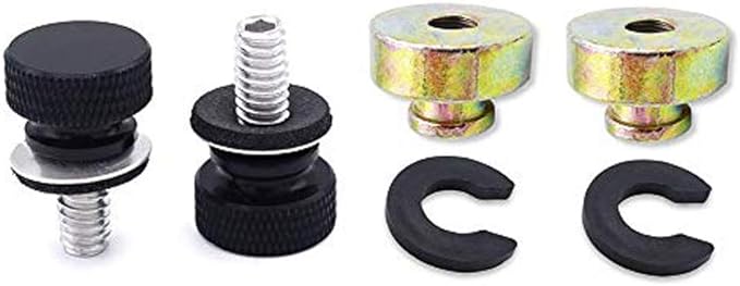 2 PCS Black Fender Rear Seat Bolts Screw and Nut Kit Z774793