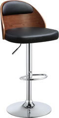 Black Faux Leather Stool with Adjustable Height and Swivel Y260