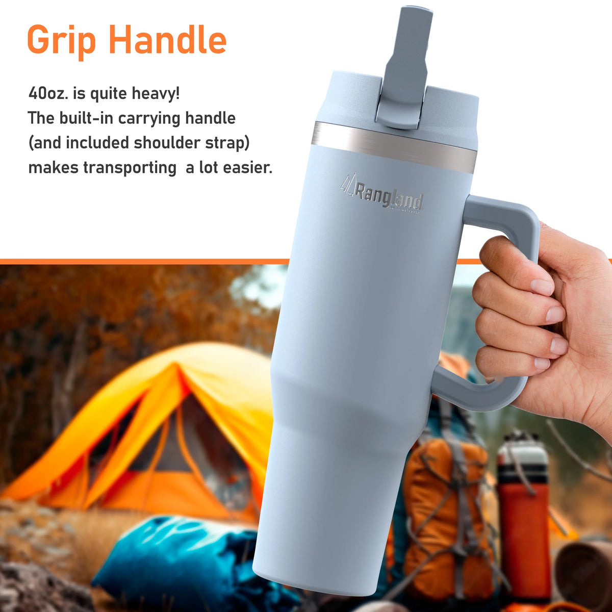 40 oz Insulated Tumbler with Handle and Carrier Bag R572