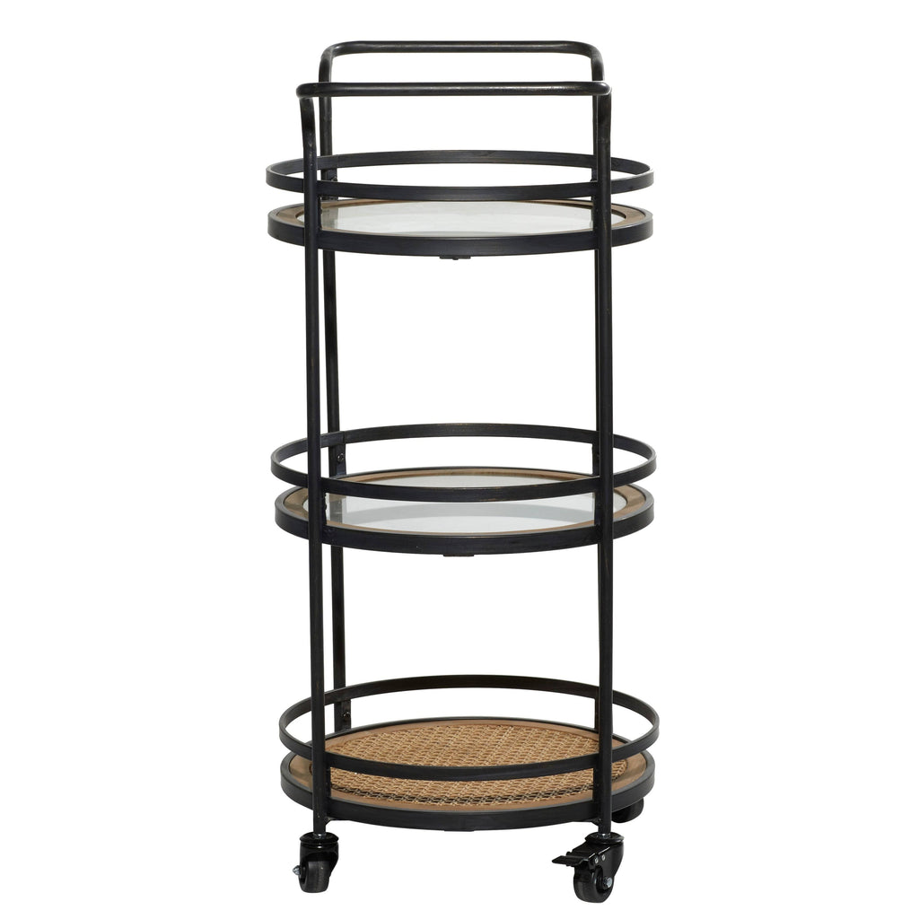 Brown Industrial Metal Bar Cart S6356