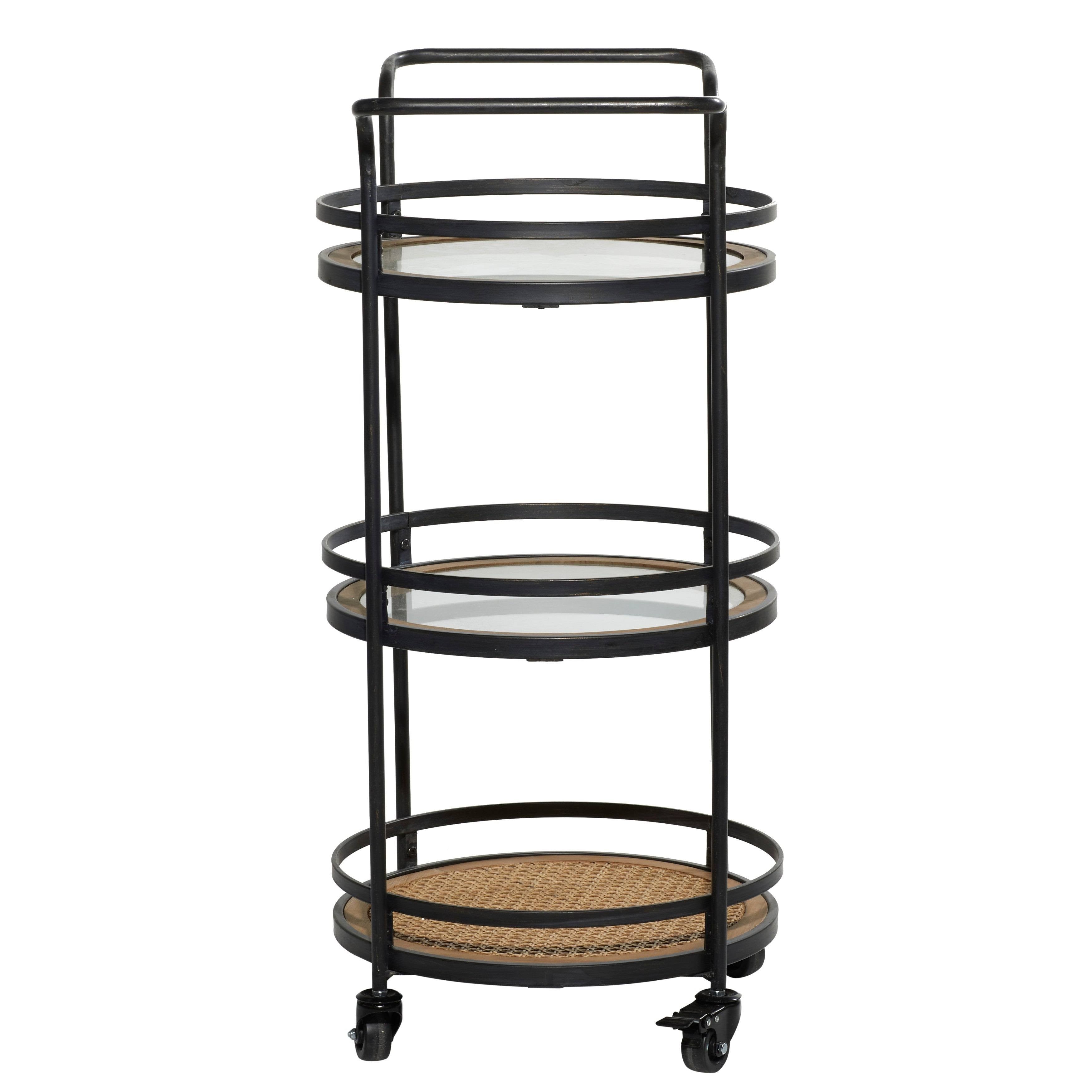Brown Industrial Metal Bar Cart S6356