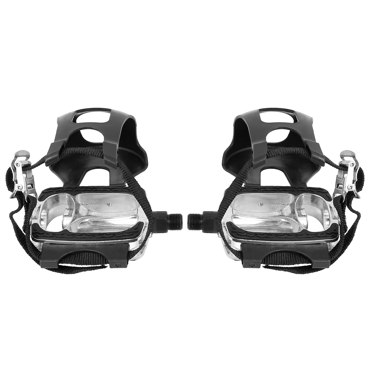 9/16'' Platform Bicycle Pedals with Toe Clip Foot Straps K456902