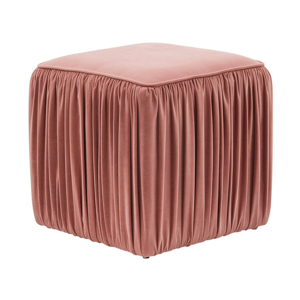 Mauve Pleated Ottoman G348