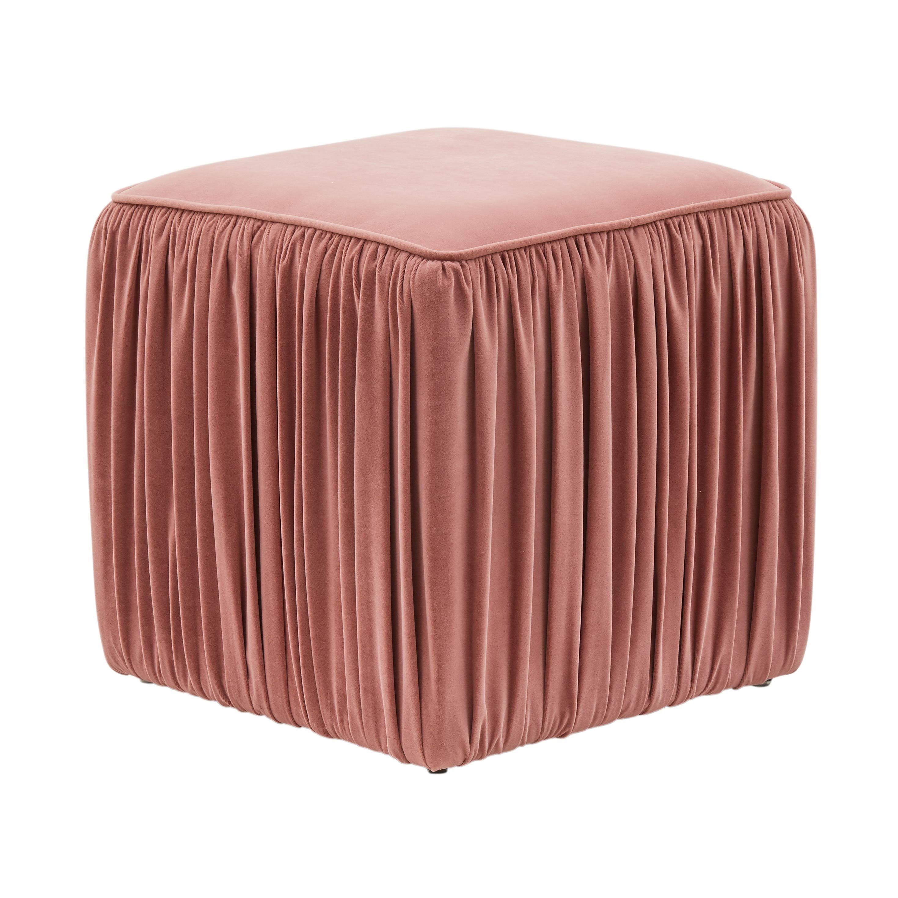 Mauve Pleated Ottoman G348