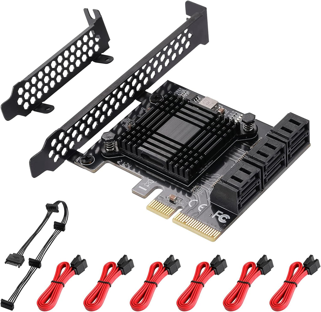 8 Port SATA 3.0 PCIe Card with 8 SATA Cables and Low Profile Bracket N925631