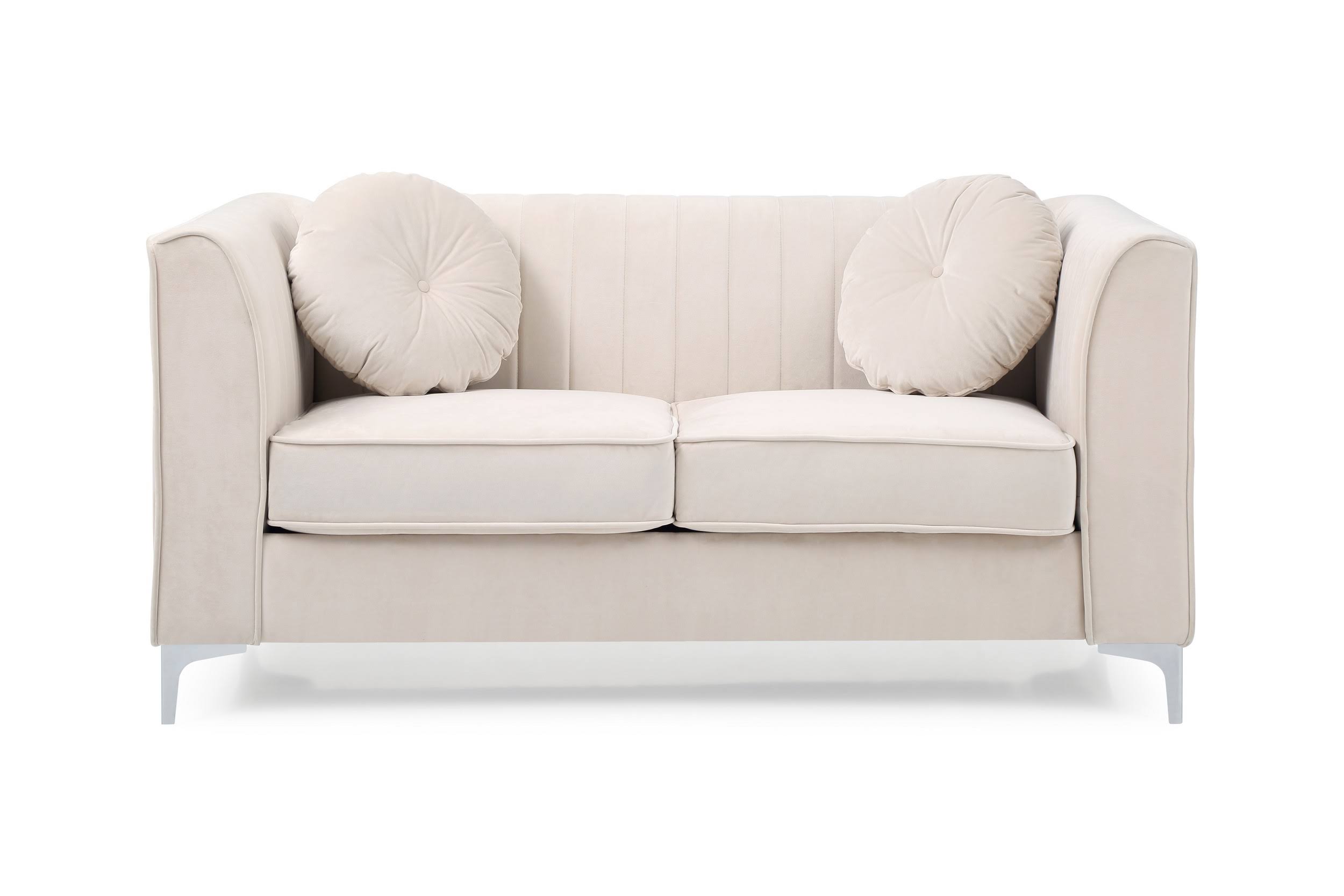 Ivory Velvet Loveseat X607126
