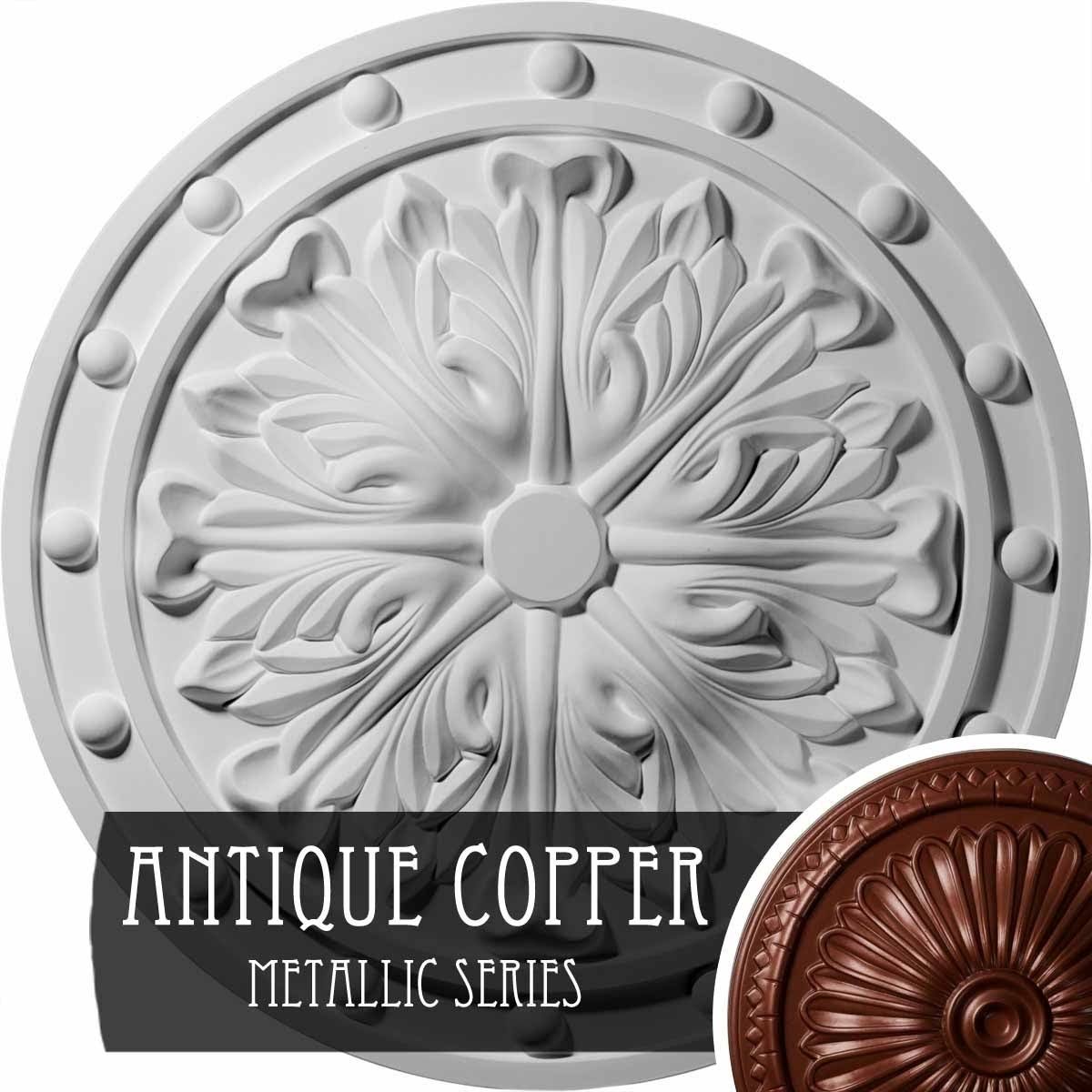 20 1/2x22OD x 1 1/2x22P Acanthus Leaf Ceiling Medallion Hand-Painted Clear Yellow T528627