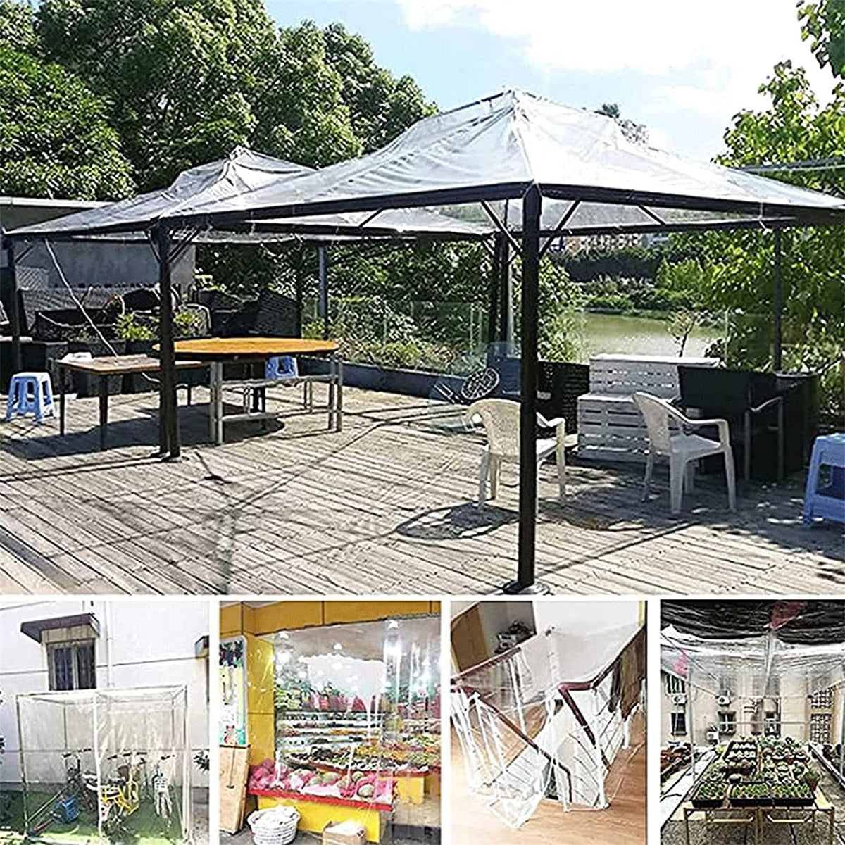 Pink Waterproof PVC Transparent Tarpaulin H7696